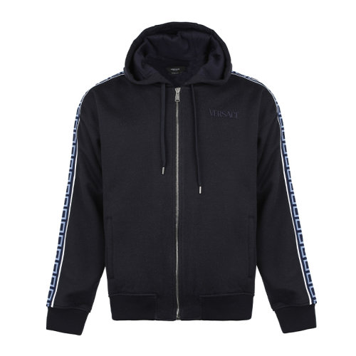 VERSACE/范思哲21新品字母刺繡回紋飾帶男衛(wèi)衣男士開胸衛(wèi)衣10014541A01072