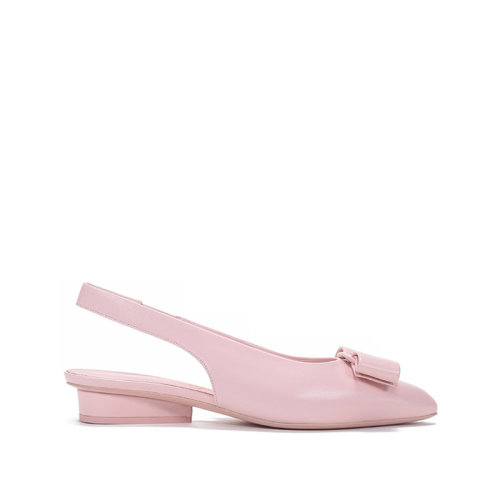 Salvatore Ferragamo/菲拉格慕  女士VIVA SLING系列羊皮蝴蝶結(jié)露跟涼鞋 0741097