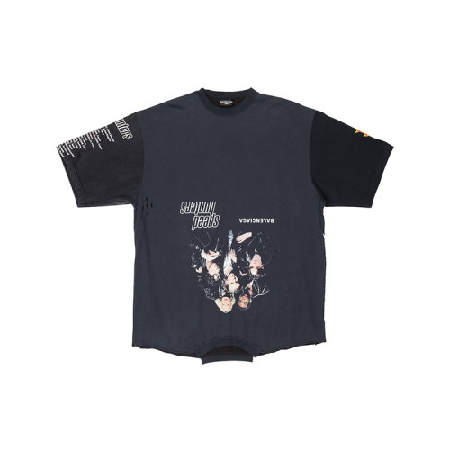 Balenciaga/巴黎世家 22年春夏新款 UPSIDE DOWN SPEED HUNTER系列 女士黑色純棉短袖T恤698811TMVC91000