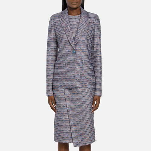 St.John/盛薔間隔染色緞帶女士夾克K61Y093