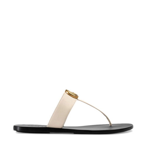 GUCCI/古馳  古琦女鞋 經(jīng)典雙G 女士皮革人字拖鞋 497444 A3N00 1000 HKY012467