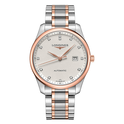 LONGINES/浪琴  名匠系列 自動(dòng)機(jī)械表精鋼玫瑰金表帶鑲鉆表盤男表42毫米L2.893.5.77.7
