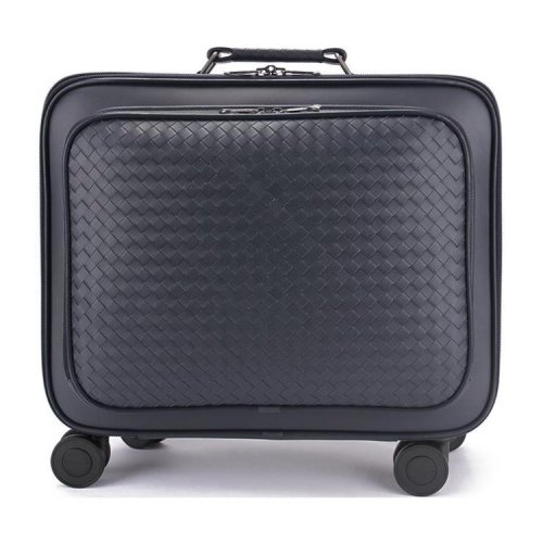 BottegaVeneta/葆蝶家 男士經(jīng)典款編織牛皮革拉桿箱/行李箱/登機(jī)箱 445085V4651【極速發(fā)貨】