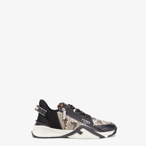  FENDI芬迪 22年秋冬 男士 休閑運(yùn)動(dòng)鞋 黑色皮革低幫鞋 7E1453AL71F1ID0