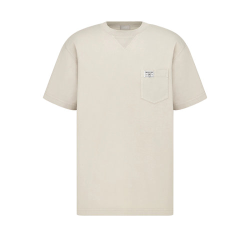 DIOR/迪奧 22年秋冬新款 CD 1947系列 男士米色純棉平紋針織面料寬松版型短袖T恤243J634B0677_C180