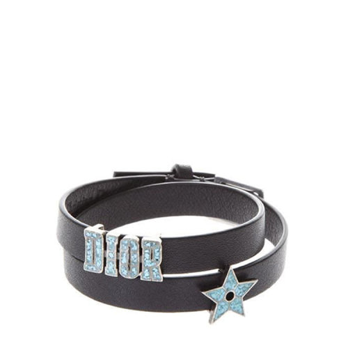 DIOR/迪奧  女士黑色皮革星星時尚百搭手鏈  B0978LEALE640  GMH012AB