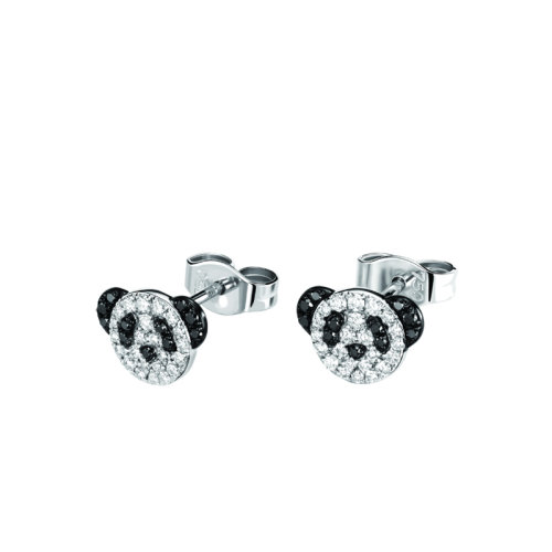 QEELIN/麒麟珠寶 經(jīng)典BOBO系列 18K金白金鑲嵌鉆石小號(hào)熊貓耳釘BBF-ERSD0001A-WGDBD