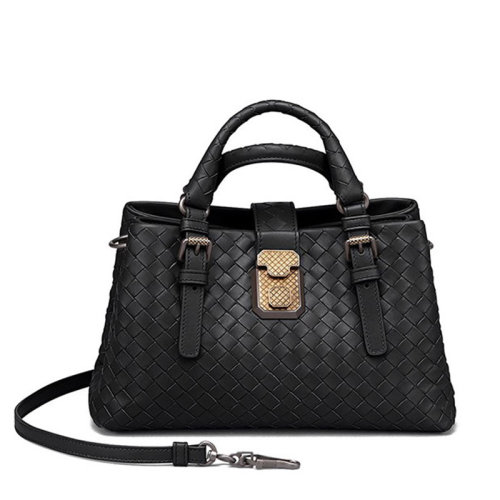 Bottega Veneta/葆蝶家 女士黑色小牛皮單肩包493994VQ13B1000