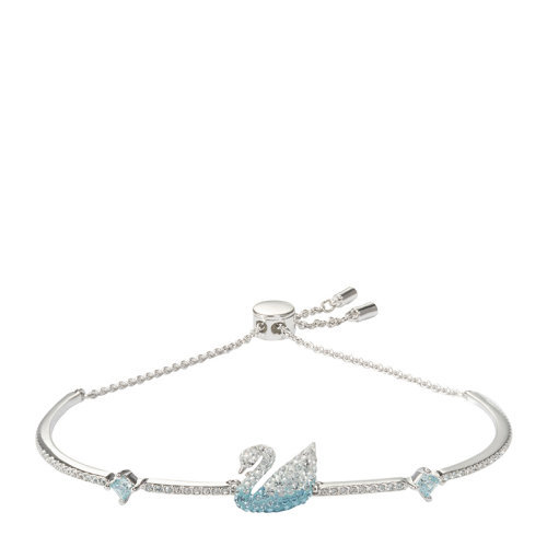 Swarovski/施華洛世奇【王一博海報(bào)同款系列】ICONIC SWAN系列女士鍍白金色藍(lán)色天鵝手鏈?zhǔn)汁h(huán)手鐲 5549312