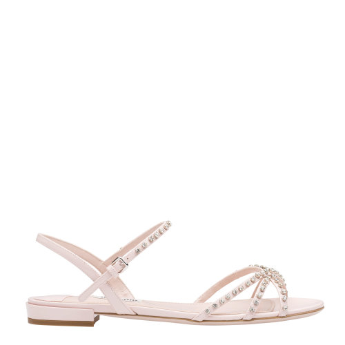 Miu Miu/繆繆 女士仿水晶裝飾漆皮平底涼鞋 5X857B_XZY_F0LOZ_F_010