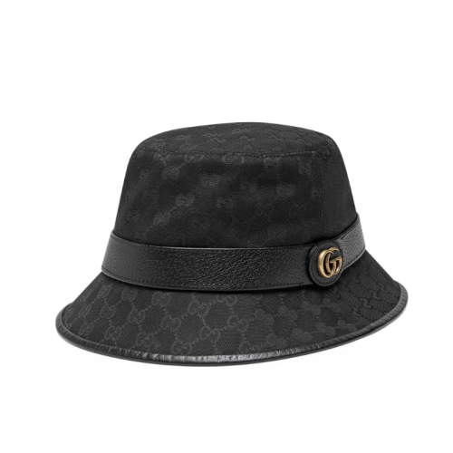 GUCCI/古馳  女士雙G帆布黑色漁夫帽子5765874HG531060