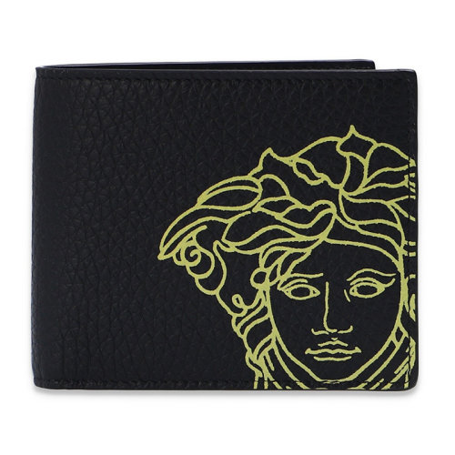 VERSACE/范思哲  男包男士黑色皮革時尚經(jīng)典美杜莎印花短款錢夾錢包  DPU2463-DVTG4M-DNZ5H
