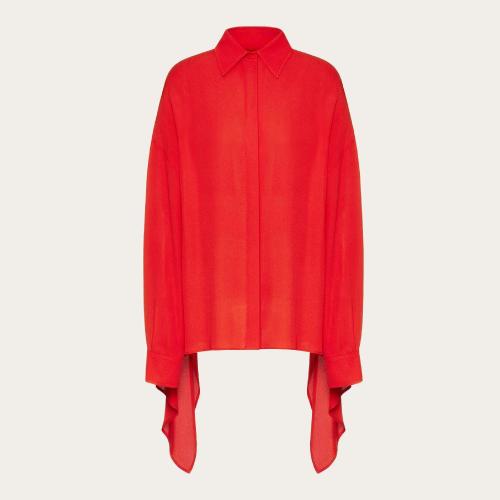  VALENTINO華倫天奴 22年秋冬 女士 長袖襯衫 CHEMISE EN GEORGETTE XB3AB3401MHT43