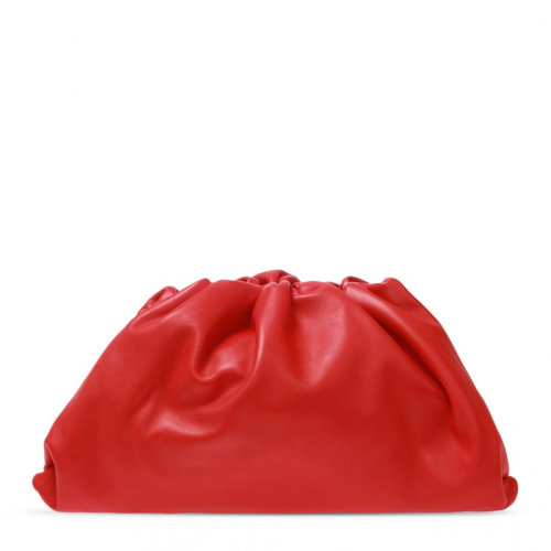 Bottega Veneta/葆蝶家 The Pouch系列女士純色小牛皮褶皺束口磁扣開(kāi)合手拿包云朵包晚宴包女包 576227-VCP40 多色可選