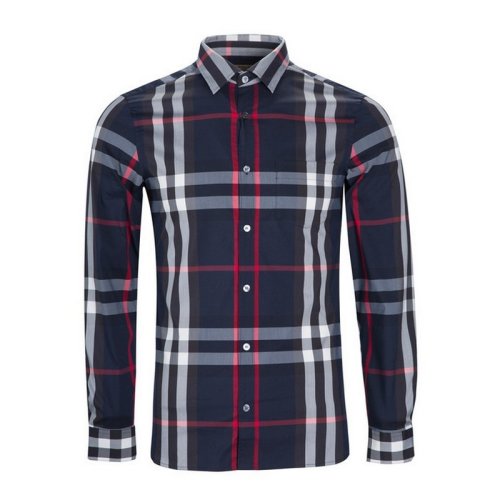 BURBERRY/博柏利 男士黑藍(lán)色棉質(zhì)長袖襯衫 40067311