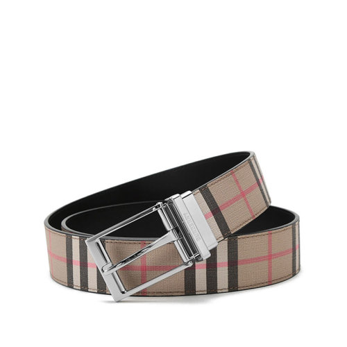 BURBERRY/博柏利 男款環(huán)保帆布/牛皮革針扣式雙面皮帶腰帶 80401921