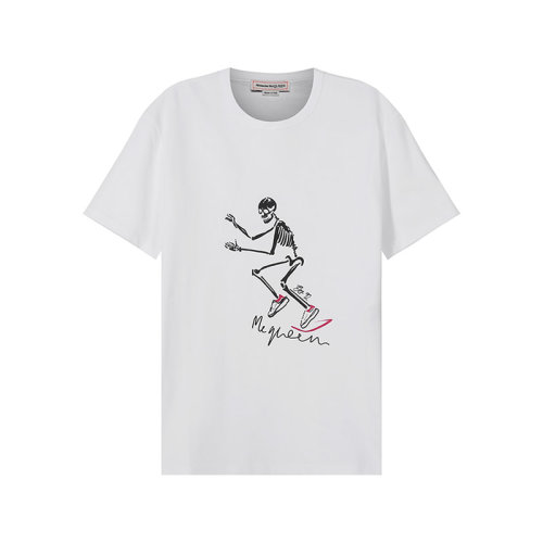 Alexander McQueen/亞歷山大麥昆 【22春夏新款】男士棉質圓領短袖T恤 682531 QSZ63