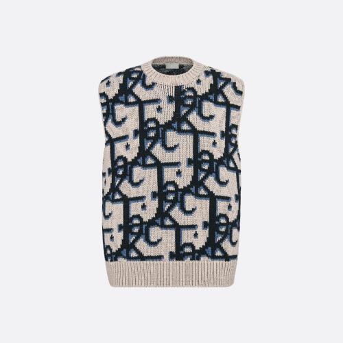  DIOR迪奧 22年秋冬 男士 針織衫 CACTUS JACK DIOR 超大版型無袖針織衫 283M654AT357_C185