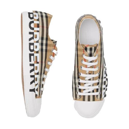  BURBERRY 22年春夏 男士 Vintage 格紋徽標(biāo)印花棉質(zhì)運(yùn)動(dòng)鞋 80241491 預(yù)定商品1-3周發(fā)貨