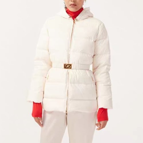 St.John/盛薔中長款連帽收腰女士羽絨服H611A21