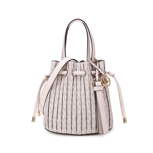 Michael Kors/邁克·科爾斯【22春夏新款】女士WILLA系列人造革超小號手提單肩斜挎包抽繩包水桶包老花 30F1G9WT0V