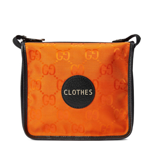 GUCCI/古馳 22早春新款Off The Grid系列 男士小號(hào)橙色再生尼龍拼皮暗紋老花手拉鏈開(kāi)合旅行包674801UKDLN7560