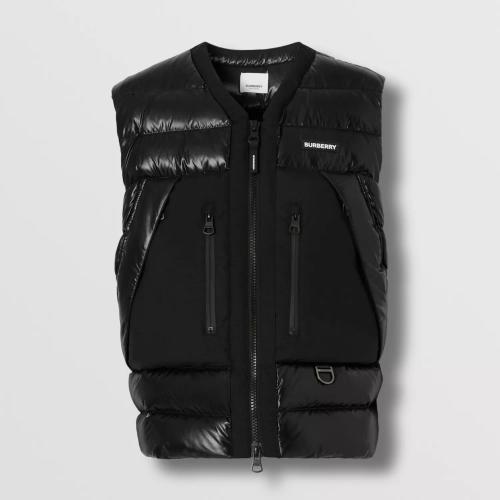  BURBERRY 22年秋冬 男士 徽標(biāo)印花尼龍羽絨背心 80601891