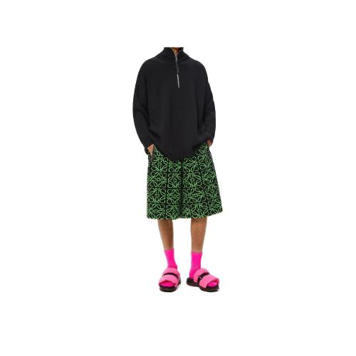  LOEWE羅意威 22年秋冬 男士 休閑褲 Bermuda shorts in Anagram jacquard fleece H526Y27J09-1