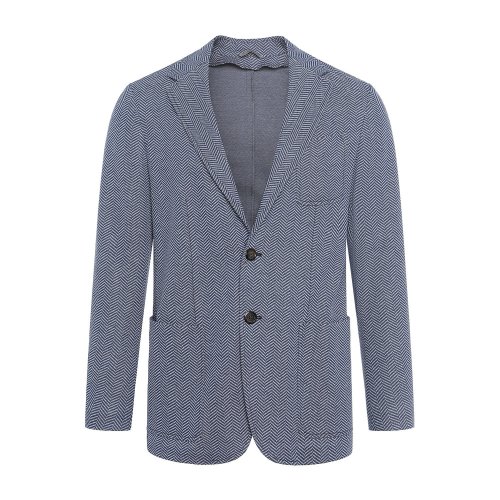 CANALI/康納利 灰色 男士黑白條紋西服夾克外套 W0146A-WJ01271-302 春夏款