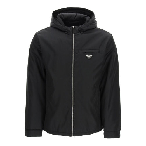 PRADA/普拉達  男裝 男士 黑色連帽時尚夾克外套 SGB776-1WQ8-F0002