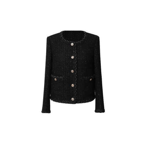 GeleiStory/GeleiStory 春秋新款經(jīng)典圓領(lǐng)輕奢名媛法式外套女短款炸街高級范毛呢上衣 女士夾克