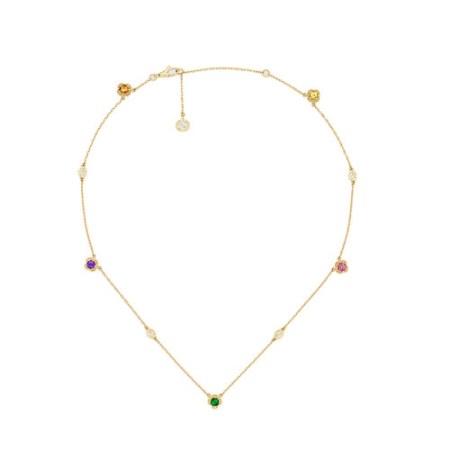 GUCCI/古馳 22春夏新款DoubleG系列 18K金黃金互扣式雙G寶石項(xiàng)鏈662429J81968522