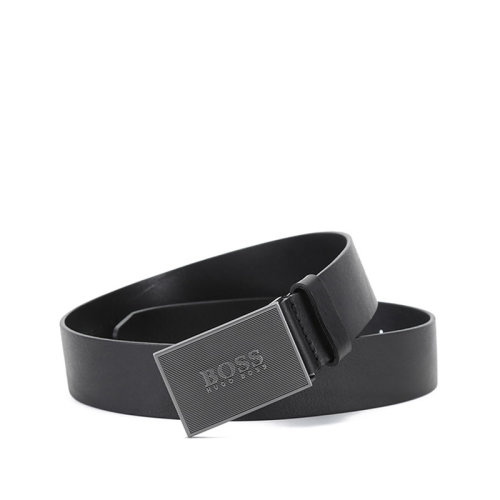 HUGO BOSS/雨果博斯  男士皮革板扣式皮帶腰帶 50455366 001