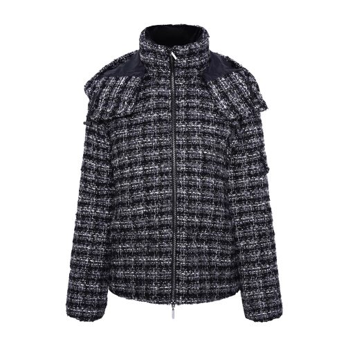 Emporio Armani 女士 黑白格立領(lǐng)設(shè)計(jì)夾克 6H2B69-2NNHZ-F010