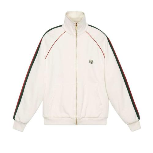  GUCCI古馳 22年秋冬 男士 飾織帶針織拉鏈衛(wèi)衣 625405 XJCOE 9146