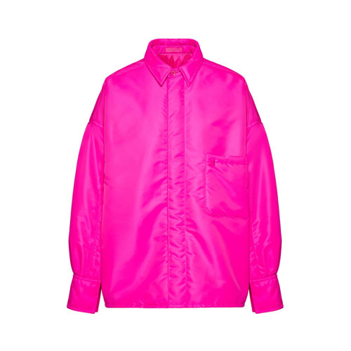 Valentino/華倫天奴 22年秋冬新款 Pink PP系列 男士亮粉色尼龍面料鉚釘細(xì)節(jié)襯衫式夾克1V0CIM257TVUWT