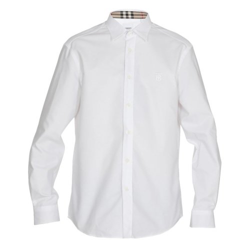 BURBERRY/博柏利 專屬標(biāo)識圖案棉質(zhì)牛津男士長袖襯衫80245141