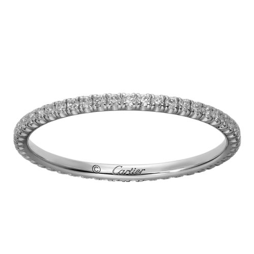 CARTIER/卡地亞 ALLIANCE ETINCELLE系列 18K金白金鑲嵌49顆明亮式切割鉆石 結婚求婚訂婚戒指B4210400