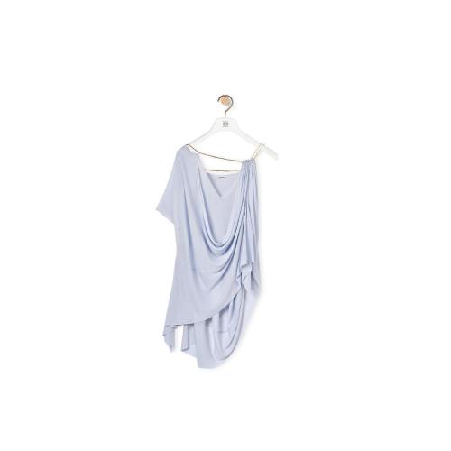  LOEWE羅意威 22年秋冬 女士 短袖襯衫 Chain draped top in viscose S540Y07XA3-5140