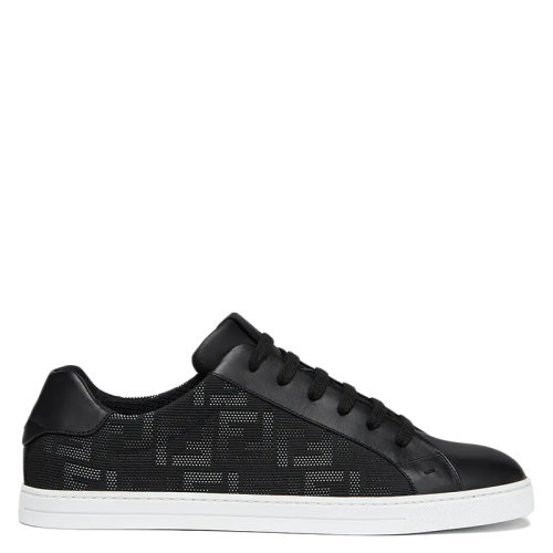 FENDI/芬迪 男士黑色面料 FF提花圖案低幫運(yùn)動(dòng)鞋7E1455ABNXF1AU4