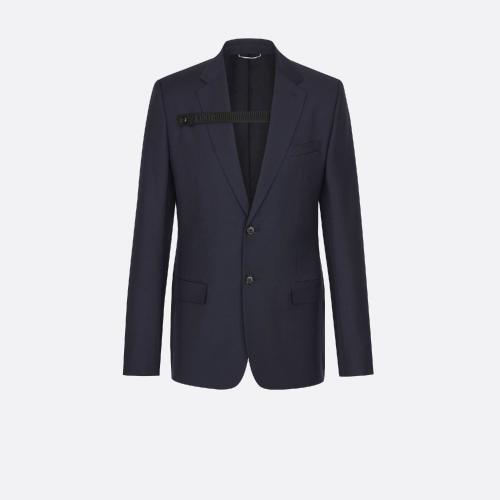  DIOR迪奧 22年秋冬 男士 夾克 單西-海_藍(lán)色初剪羊毛dior 013C214A3226_C542 預(yù)定商品1-3周發(fā)貨