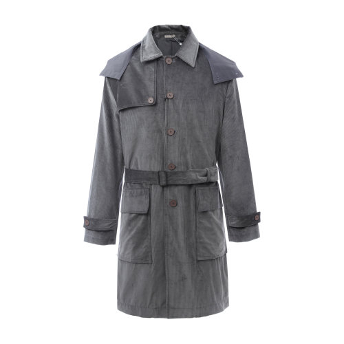 純棉灰色可拆卸連帽男士風(fēng)衣 Bottega Veneta/葆蝶家 男士外套 大衣