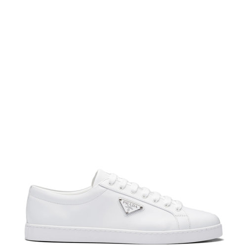 PRADA/普拉達 22年新款 男士白色亮面皮革運動鞋2EE376_3F0E_F0009