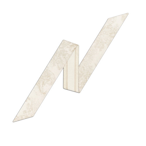 DIOR/迪奧 22年早春新款 MITZAH系列 女士米白色桑蠶絲混紡配金色金屬光澤線Sauvage茹伊印花絲巾21JOU106I632_CO90