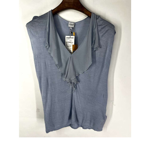 ARMANI COLLEZIONI/阿瑪尼卡爾茲 女士藍(lán)色短袖 NMM69M NM30M 703  瑕疵折扣