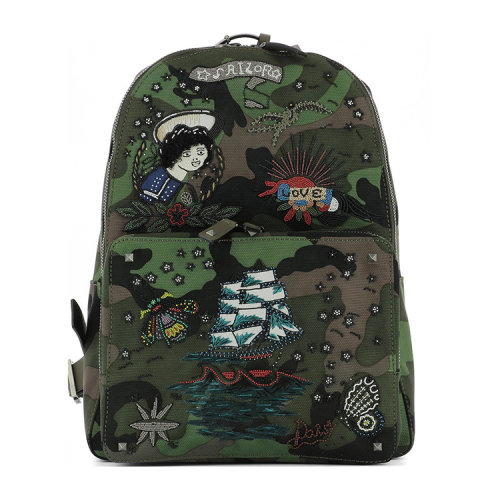 Valentino/華倫天奴 女士 迷彩色織物背包雙肩包 NY2B0340ILA A63 HJH0015X