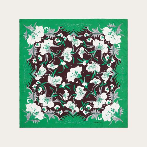  VALENTINO華倫天奴 22年秋冬 女士 圍巾 FOULARD EN SOIE STREET FLOWERS XW0EI114RLZPZN