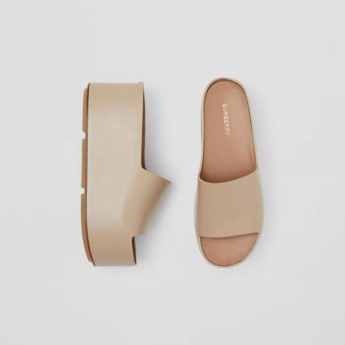  BURBERRY 22年秋冬 女士 皮革厚底高跟涼鞋 80565911