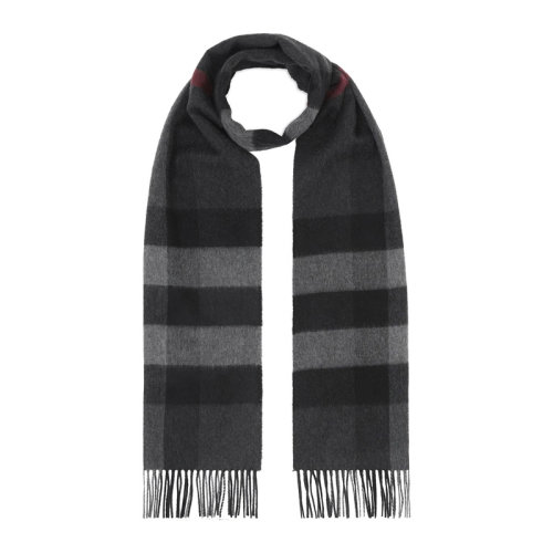 BURBERRY/博柏利【20秋冬新款】男女同款中性藏藍(lán)色羊絨經(jīng)典復(fù)古格紋末端流蘇圍巾圍脖 8015551