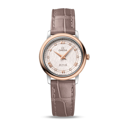 OMEGA/歐米茄 碟飛系列 典雅 精鋼 18K金 鉆石刻度 石英機(jī)芯 女士腕表 424.23.27.60.52.001